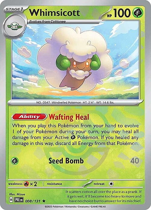 Prismatic Evolutions Whimsicott #008/131 Masterball